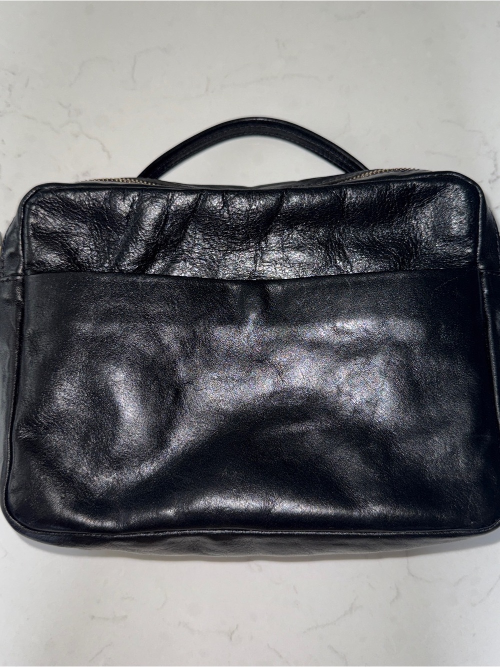 Clare V Black Mirabel Leather Mini Top-Handle Bag